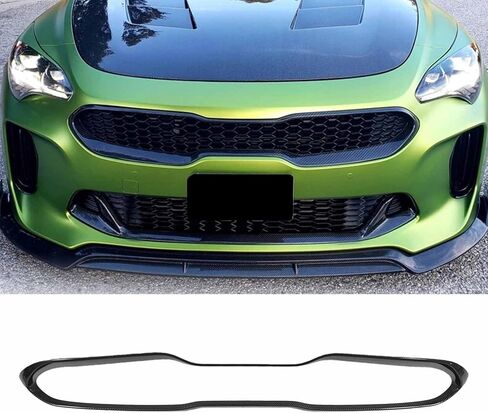 Add-on Front Bumper Grille Covers for Kia Stinger 2018-2023 All Models GT/GT2/GT1/GT-Line Front Bumper Center Grille ABS Plastics Body Kit (Glossy Black) in Saudi Arabia
