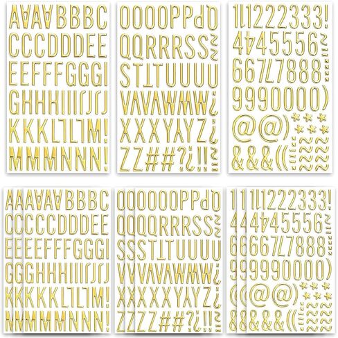 12 Sheets 3D Gold Alphabet Number Stickers, 3 Styles Self-Adhesive Puffy Foam Letters & Numbers Decor, Stereoscopic Gold Letter Stickers for Scrapbooking, Grad Cap Decor, DIY Crafts & Gift Wrapping in Saudi Arabia