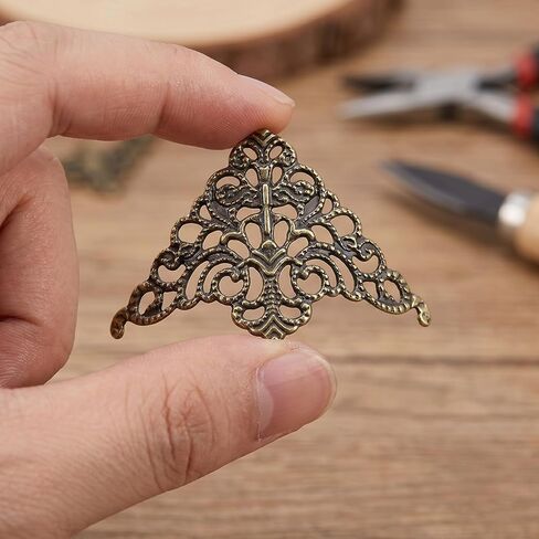 100 PCS Metal Book Corners Protectors, 4 Styles Decorative Photo Corner Protectors for Scrapbooks, Picture Frames, DIY Journals, Albums, Craft Making and Corner Decoration in Kuwait