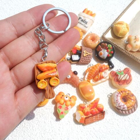 100Pcs Kawaii Bread & Dessert Charms Bulk, Resin Flatback Fake Food Charms, Random Cute Pastry Donut Charms for DIY Crafts, Phone Case, Hairpins, Scrapbooking & Decoden Decor in Saudi Arabia