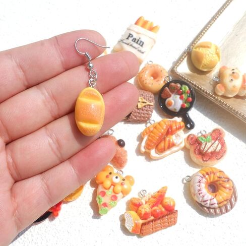 100Pcs Kawaii Bread & Dessert Charms Bulk, Resin Flatback Fake Food Charms, Random Cute Pastry Donut Charms for DIY Crafts, Phone Case, Hairpins, Scrapbooking & Decoden Decor in Saudi Arabia