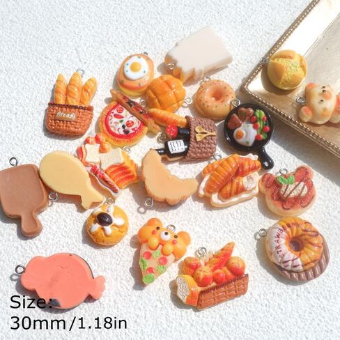100Pcs Kawaii Bread & Dessert Charms Bulk, Resin Flatback Fake Food Charms, Random Cute Pastry Donut Charms for DIY Crafts, Phone Case, Hairpins, Scrapbooking & Decoden Decor in Saudi Arabia