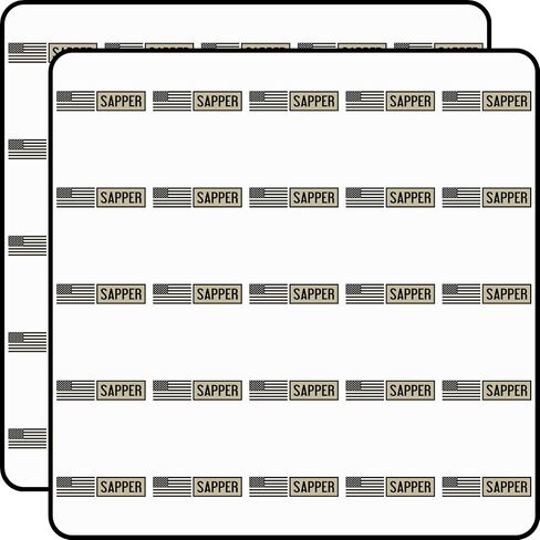 Military: Sapper - US Army Combat Engineer American Flag Tan Background 50pcs 1" Vinyl Sticker Pack in Kuwait