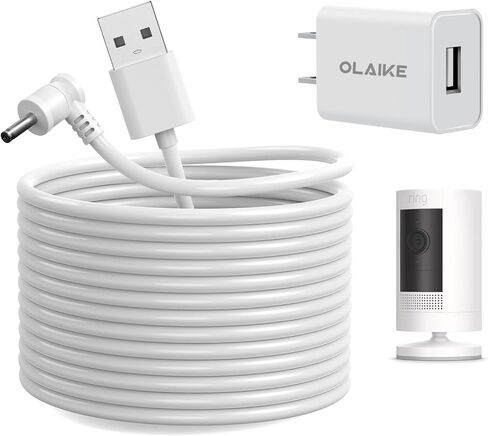 OLAIKE 20W USB-C Power Charger Cable for Stick Up Cam, Stick Up Cam Pro, Spotlight Cam Plus, Spotlight Cam Pro, Fast Charging Ring Camera, 13t/4m White in Saudi Arabia
