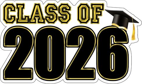 Die Cut Congratulations Class of 2026 Graduation Auto Decal Bumper Sticker Vinyl Decal for Car Truck Van RV SUV Window Laptop Die Cut in Saudi Arabia