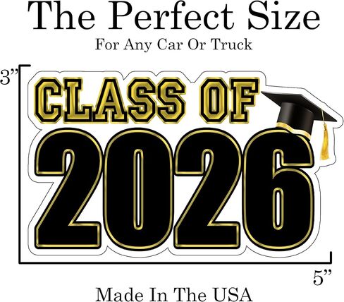Die Cut Congratulations Class of 2026 Graduation Auto Decal Bumper Sticker Vinyl Decal for Car Truck Van RV SUV Window Laptop Die Cut in Saudi Arabia