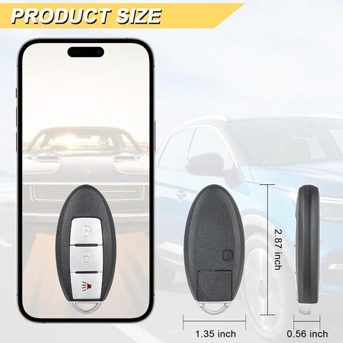استبدال Vurkcy Key Fob لـ 2011-2017 Nissan Quest Juke/ 11-15 Cube Leaf/ 14-18 Versa Note جهاز التحكم عن بعد للدخول بدون مفتاح للسيارة، CWTWB1U808، 3 Btn in Kuwait