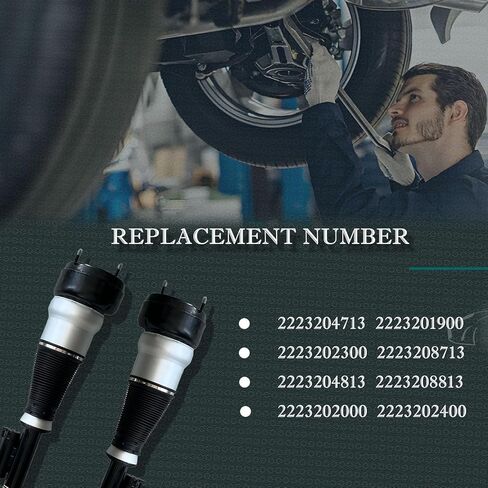 مجموعة دعامة الصدمات الهوائية الأمامية لسيارة مرسيدس بنز RWD S-Class وSL-Class 2014-2016 | S400 S550 S600 S63 S65 ايه ام جي SL400 SL500 SL550 SL63 SL65 | زوج استبدال OEM 2223204713 2223204813 2223202300 in Kuwait
