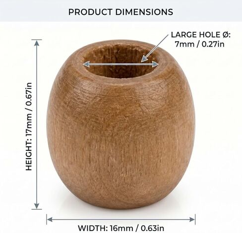 200PCS Large Hole Wooden Beads for Crafts, 16x17mm Multicolor Barrel Wood Beads with 7mm Hole for Macrame, Garland & DIY Jewelry Making (10 Colors) in Kuwait