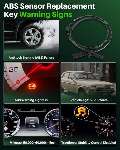 Carbhub ABS Wheel Speed Sensor 4Pcs Compatible with BMW X5 2007-2018 E70 F15, X6 2008-2019 E71 F16 Replace OEM 34526771776, 34526771777 Front & Rear, Left & Right ABS Sensor in Kuwait