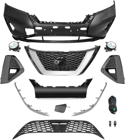 Front Bumper Cover Grille Kit with Fog Lights Fits for 2019-2024 Nissan Murano S/SL/SV Replaces NI1000326 620229UF0H in Kuwait