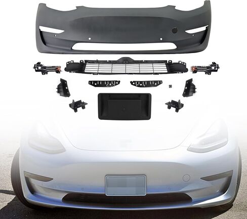 Front Bumper Cover Kit Compatible with 2018 2019 2020 2021 2022 2023 Tesla Model 3 W/Fog Lights in Saudi Arabia