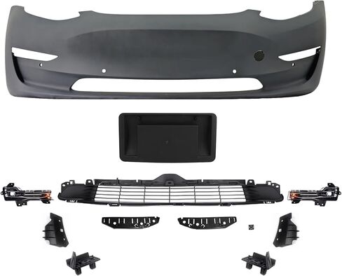 Front Bumper Cover Kit Compatible with 2018 2019 2020 2021 2022 2023 Tesla Model 3 W/Fog Lights in Saudi Arabia