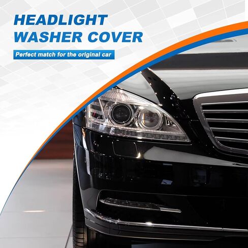 غطاء غسالة المصباح الأمامي البديل للسيارة مناسب لسيارة Mercedes-Benz S-Class W221 S350 S450 S500 S63AMG 2010 2011 2012 2013 A2218801305 A2218801405 (أسود، جانب الركاب الأيمن) in Kuwait