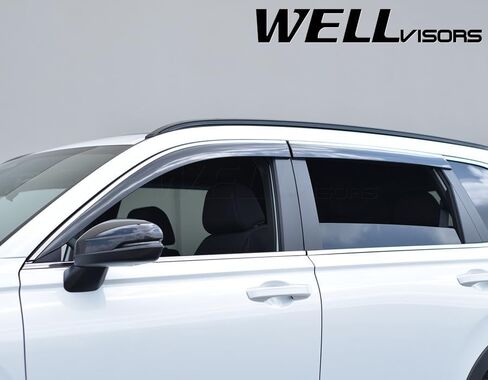 أقنعة نافذة WellVisors منحرفة للرياح متوافقة مع Honda CR-V CRV 2023-2026 مع واقيات مطر من الكروم 3-847HD046 in Kuwait