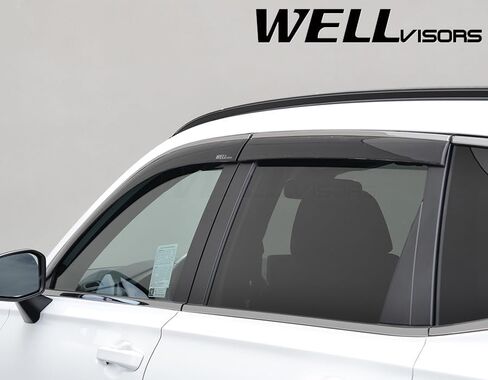 أقنعة نافذة WellVisors منحرفة للرياح متوافقة مع Honda CR-V CRV 2023-2026 مع واقيات مطر من الكروم 3-847HD046 in Kuwait
