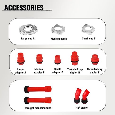 طقم قمع مبرد السيارة 15 قطعة من Zpana، جهاز قمع رادياتير السيارة مانع للتسرب مع محولات، حشو تجشؤ الرادياتير التلقائي مانع للتسرب، عالمي لشاحنة SUV RV (أحمر) in Kuwait