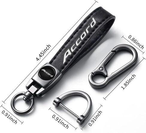 Black Leather Metal Car Keychain Keyring Compatible with Cars Accessories in Saudi Arabia