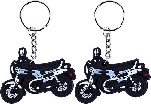 Motorcycle Keychain 2 Pack, Double-Sided Soft Silicone Rubber Biker Key Chain, Durable Motorbike Keyring for Men, Riders, Dirt Bike Lovers, Motorcycle Accessories Gift in Kuwait