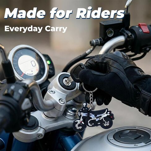 Motorcycle Keychain 2 Pack, Double-Sided Soft Silicone Rubber Biker Key Chain, Durable Motorbike Keyring for Men, Riders, Dirt Bike Lovers, Motorcycle Accessories Gift in Kuwait