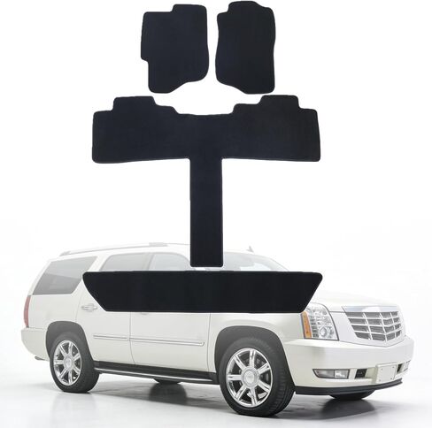 GXARTS Car Floor Mats Carpet Full Set All-Weather Protect Compatible with Cadillac Escalade ESV 2007 2008 2009 2010 2011 2012 2013 2014 | WaterproofBlack Car Mats with Anti-Slip Backing in Kuwait