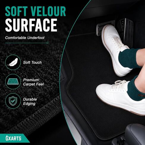 GXARTS Car Floor Mats Carpet Full Set All-Weather Protect Compatible with Cadillac Escalade ESV 2007 2008 2009 2010 2011 2012 2013 2014 | WaterproofBlack Car Mats with Anti-Slip Backing in Kuwait
