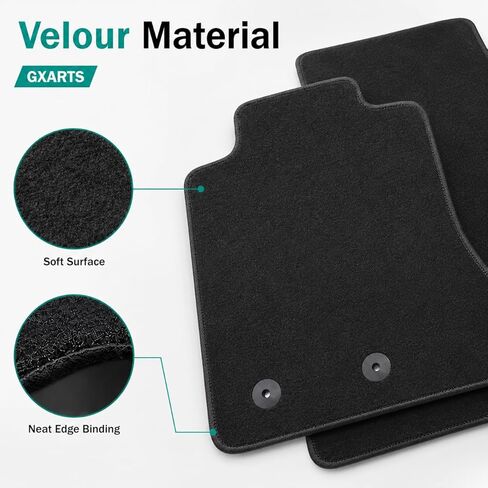 GXARTS Car Floor Mats Carpet Full Set All-Weather Protect Compatible with Cadillac Escalade ESV 2007 2008 2009 2010 2011 2012 2013 2014 | WaterproofBlack Car Mats with Anti-Slip Backing in Kuwait