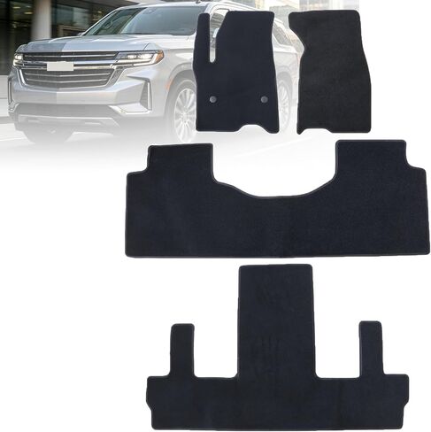 GXARTS Car Floor Mats Carpet Full Set All-Weather Protect Compatible with Cadillac Escalade ESV 2007 2008 2009 2010 2011 2012 2013 2014 | WaterproofBlack Car Mats with Anti-Slip Backing in Kuwait
