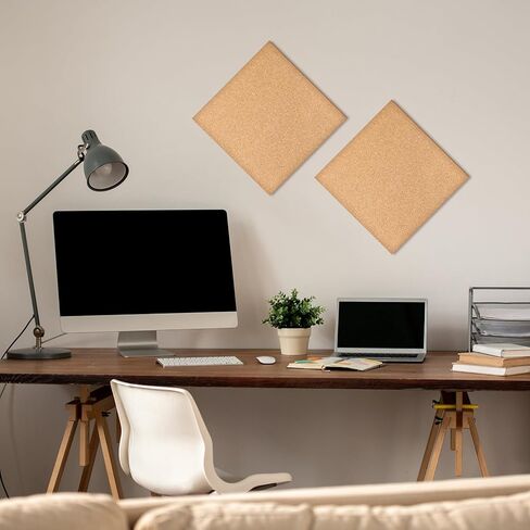 2 PCS 6 X 6 Inch Cork Board Small Mini Cork Board Cork-Tile Bulletin Boards Square Thick Self Adhesive Boards for Home Offfice Wall Decorations in Kuwait