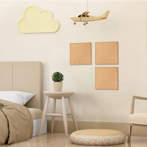 2 PCS 6 X 6 Inch Cork Board Small Mini Cork Board Cork-Tile Bulletin Boards Square Thick Self Adhesive Boards for Home Offfice Wall Decorations in Kuwait