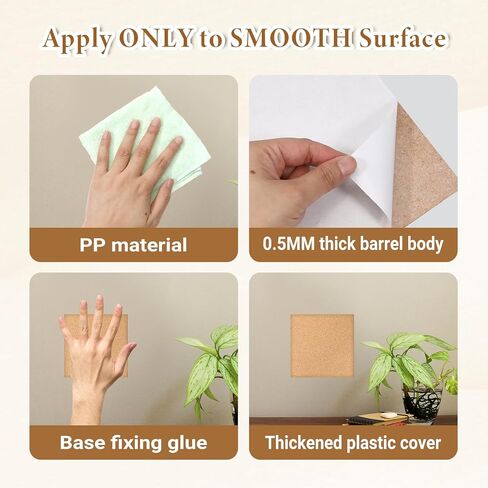 2 PCS 6 X 6 Inch Cork Board Small Mini Cork Board Cork-Tile Bulletin Boards Square Thick Self Adhesive Boards for Home Offfice Wall Decorations in Kuwait