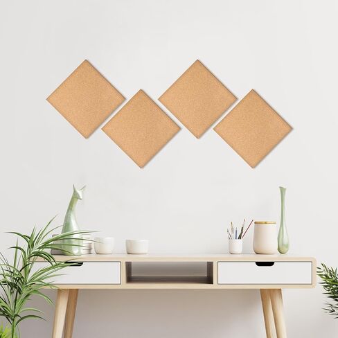 2 PCS 6 X 6 Inch Cork Board Small Mini Cork Board Cork-Tile Bulletin Boards Square Thick Self Adhesive Boards for Home Offfice Wall Decorations in Kuwait
