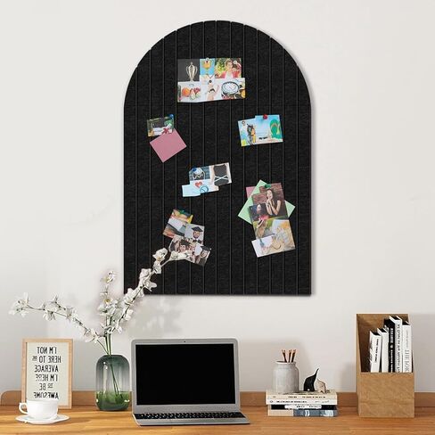 Large Cork Board for Wall & Office Decor, 36" x 24" Arched Felt Bulletin Board Pin Board Vision Board with 30 Pins – 6 Customizable Wall Tiles for Office Home Bedroom, Photo & Picture Display in Saudi Arabia