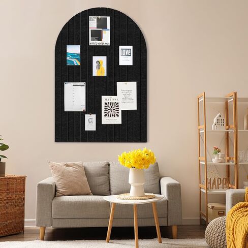 Large Cork Board for Wall & Office Decor, 36" x 24" Arched Felt Bulletin Board Pin Board Vision Board with 30 Pins – 6 Customizable Wall Tiles for Office Home Bedroom, Photo & Picture Display in Saudi Arabia