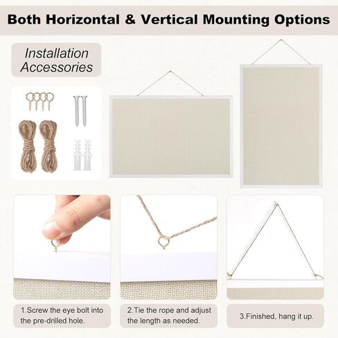 Thboxes Cork Board with Linen, 30" x 20" Double-Sided Bulletin Board Corkboard for Wall Picture Display Framed Vision Boards for Home Office School Pin Boards with 20 Pushpins &10 Clips in Kuwait