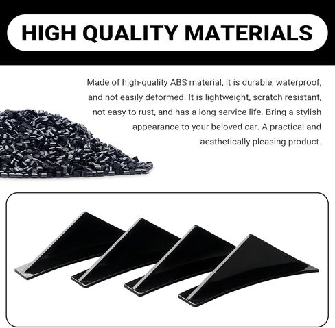 4 PCS Car Rear Lower Bumper Decoration Diffuser, Triangular Shark Fin Rear Spoiler Deflector Protector, Rear Bumper Anti-collision Splitter Lip Wing, Universal for Car SUV Truck (Black) in Saudi Arabia