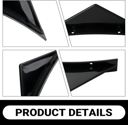 4 PCS Car Rear Lower Bumper Decoration Diffuser, Triangular Shark Fin Rear Spoiler Deflector Protector, Rear Bumper Anti-collision Splitter Lip Wing, Universal for Car SUV Truck (Black) in Saudi Arabia