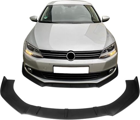 IKON MOTORSPORTS، 3 قطع من الشفة الأمامية الممتصة للصدمات متوافقة مع 2011-2021 Volkswagen Jetta، مجموعة جسم الشفة الأمامية المصد الأمامي Spoiler Splitter Air Dam Chin PP - بولي بروبيلين أسود غير لامع، 2012 2013 2014 2015 in Kuwait