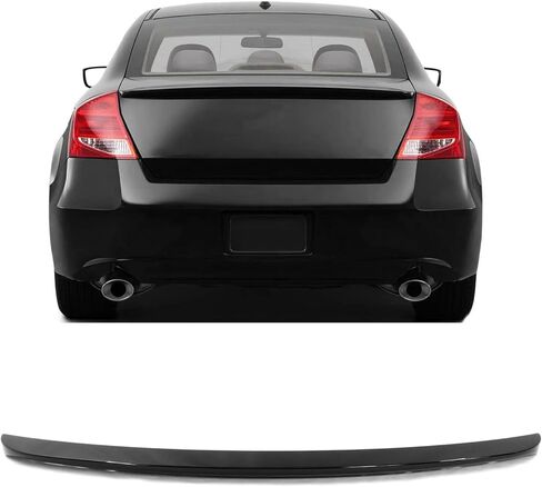IKON MOTORSPORTS، جناح صندوق السيارة متوافق مع هوندا أكورد 2008-2012، نمط المصنع، مادة خام غير مطلية باللون الأسود ABS وجناح التمهيد الخلفي للشفاه in Kuwait
