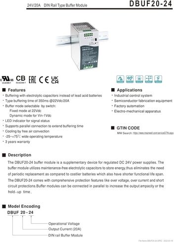DBUF20 DBUF20-24 24V/20A DC 24V Power Supply in Kuwait
