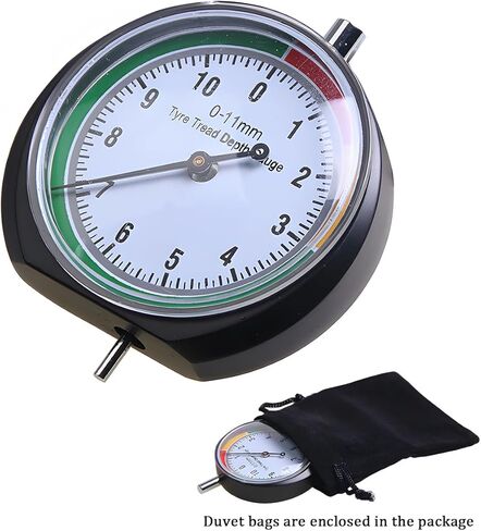 Car Tire Tread Depth Gauge, Dial Type Color Coded Easy Reading Pocket Tire Depth Gauge for Tread Wear, Automotive Tyre Measurement Accessory, Universal for Truck Bus Sedan Motorcycle in Saudi Arabia