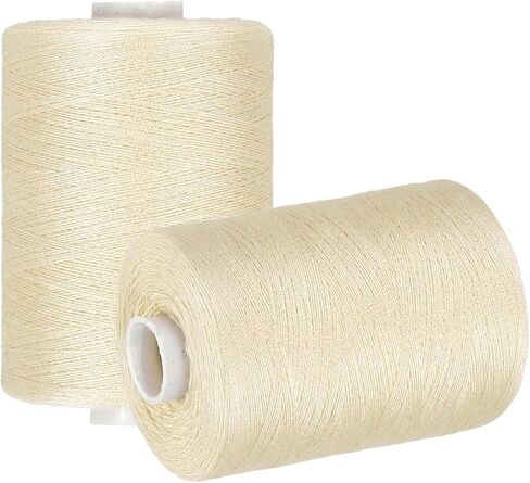MECCANIXITY 2 Spool Sewing Thread, White Polyester Thread Prewound Bobbins for Sewing Machine Hand Stitching Quilting Emergency DIY Projects, 1000 Yards/Spool in Kuwait
