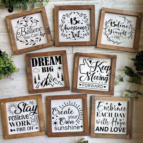 JSRQT 16Pcs Inspirational Word Stencils for Painting, Reusable Plastic Quotes Stencils for Craft, Motivational Drawing Painting Template Kit for DIY Wood Wall Shirt Canvas, and Card Making, 20×20 CM in Saudi Arabia