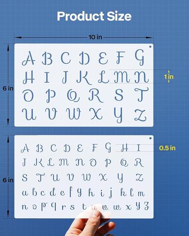 Small Letter Stencils for Painting 0.5 & 1 Inch, 5PCS Reusable Alphabet Symbol Number Stencils for Crafts Art Projects Journaling Scrapbook in Saudi Arabia