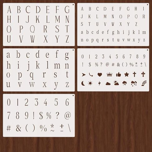 Small Letter Stencils for Painting 0.5 & 1 Inch, 5PCS Reusable Alphabet Symbol Number Stencils for Crafts Art Projects Journaling Scrapbook in Saudi Arabia