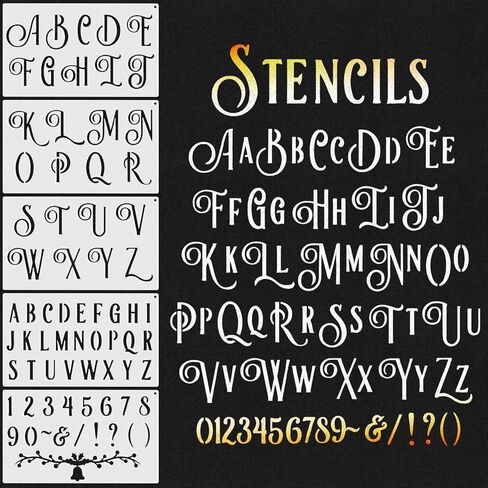 Small Letter Stencils for Painting 0.5 & 1 Inch, 5PCS Reusable Alphabet Symbol Number Stencils for Crafts Art Projects Journaling Scrapbook in Saudi Arabia