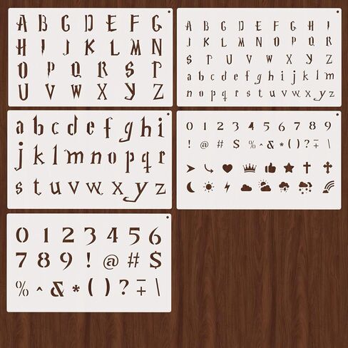 Small Letter Stencils for Painting 0.5 & 1 Inch, 5PCS Reusable Alphabet Symbol Number Stencils for Crafts Art Projects Journaling Scrapbook in Saudi Arabia