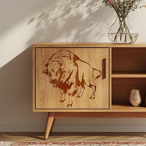 MAYJOYDIY Bison Stencils Cattle Farm Animal Reusable Stencils for Painting 11.8x11.8 Inches Buffalo Spanish Bullfight Drawing Templates with Paint Brush for Wood Wall Home Gift Decoration in Saudi Arabia
