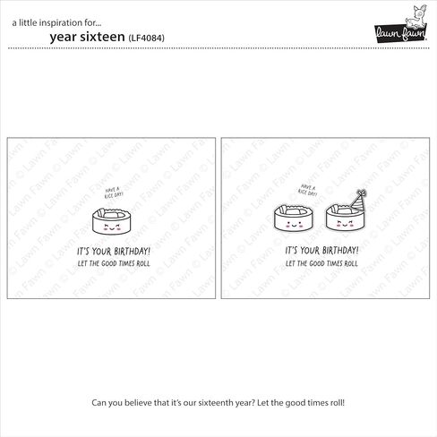 Lawn Fawn LF4084 Year Sixteen 2X3 Clear Stamp Set in Kuwait