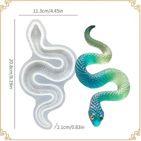 Snake Resin Mold, Snake Silicone Mold,Effortless Demolding Animal Epoxy Molds for DIY Art, Home Decor, Serpent Lovers Gifts in Kuwait